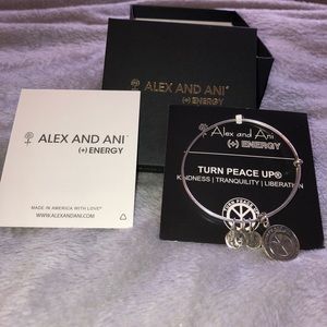 Silver Alex and Ani Peace Bracelet